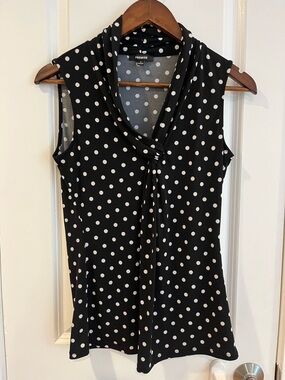 Premise Black and White Polka Dot Sleeveless Camisole